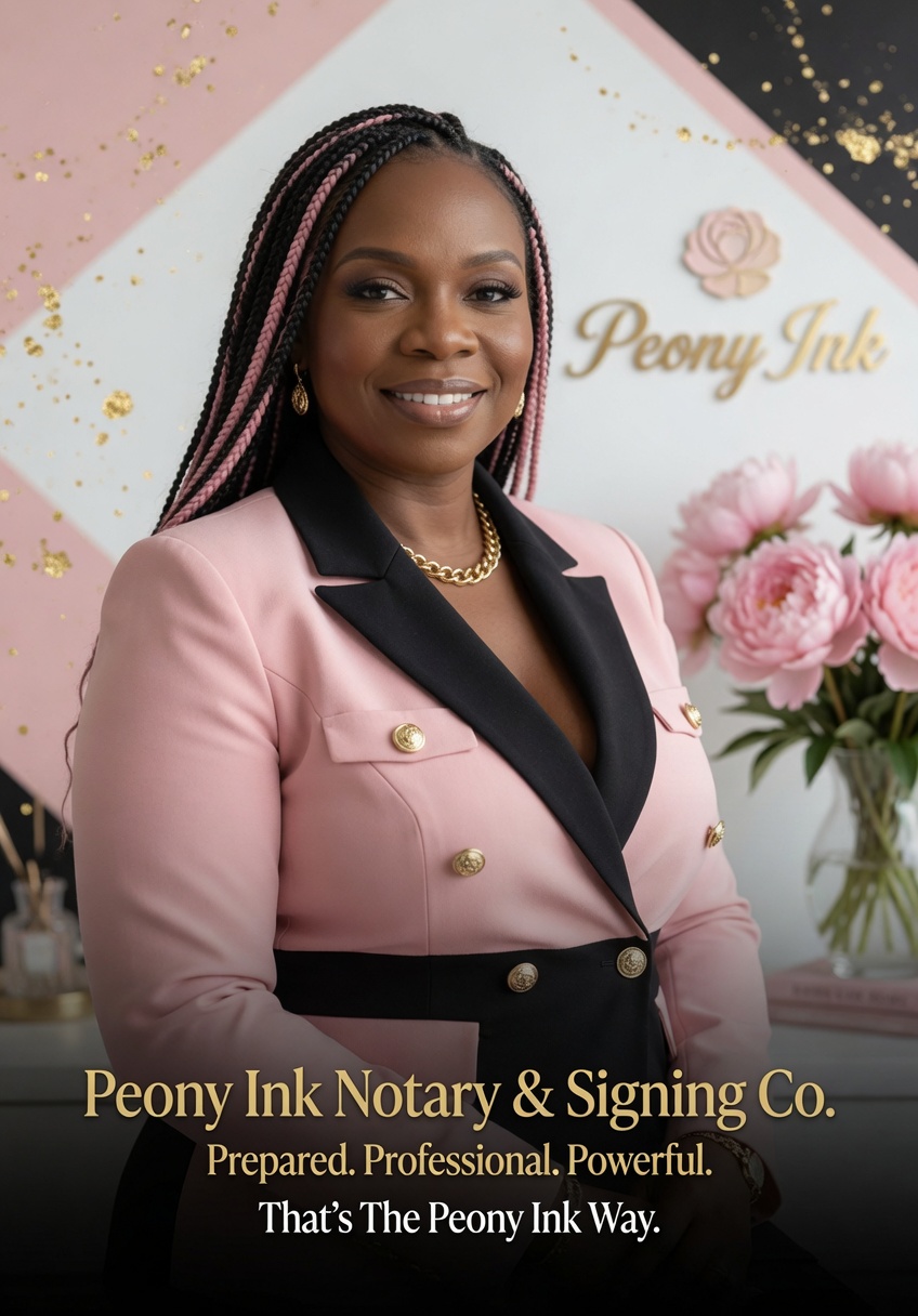 Jessica Palmer, owner of Peony Ink Notary & Signing Services LLC
